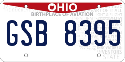 OH license plate GSB8395