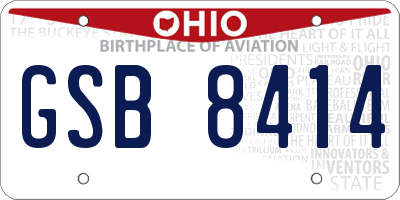 OH license plate GSB8414