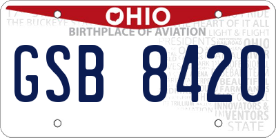 OH license plate GSB8420