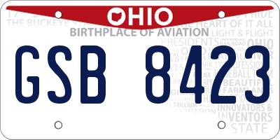 OH license plate GSB8423