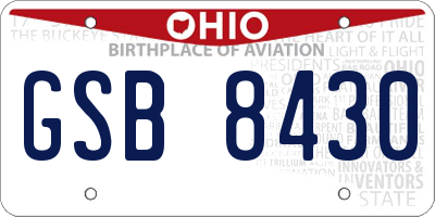 OH license plate GSB8430