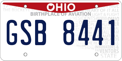 OH license plate GSB8441