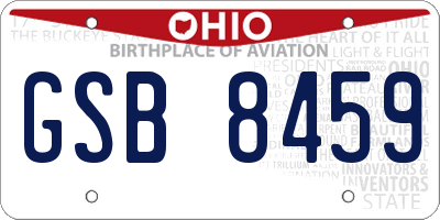 OH license plate GSB8459