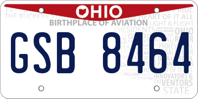 OH license plate GSB8464
