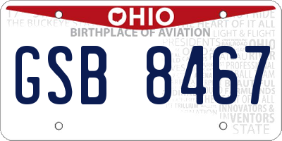 OH license plate GSB8467