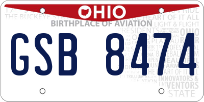 OH license plate GSB8474