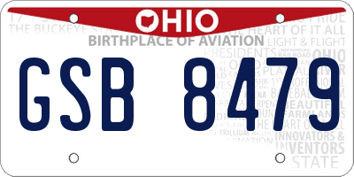 OH license plate GSB8479