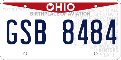 OH license plate GSB8484