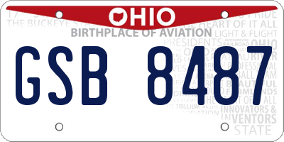 OH license plate GSB8487