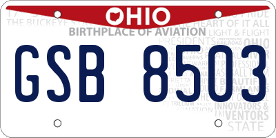 OH license plate GSB8503