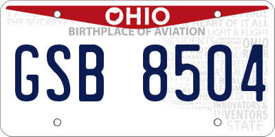 OH license plate GSB8504