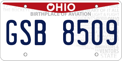 OH license plate GSB8509