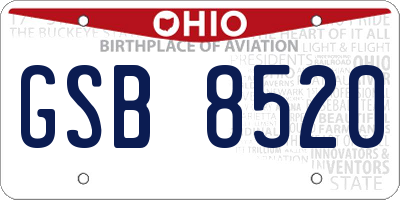 OH license plate GSB8520