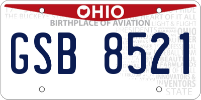 OH license plate GSB8521