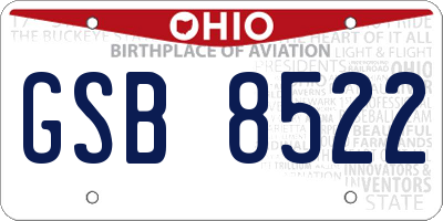 OH license plate GSB8522