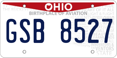 OH license plate GSB8527