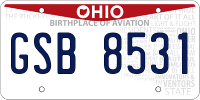 OH license plate GSB8531