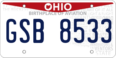 OH license plate GSB8533