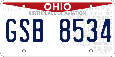 OH license plate GSB8534