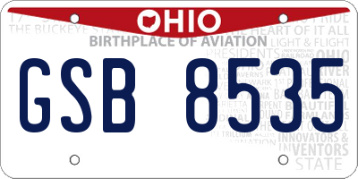 OH license plate GSB8535