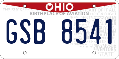 OH license plate GSB8541