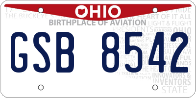 OH license plate GSB8542