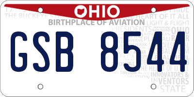 OH license plate GSB8544