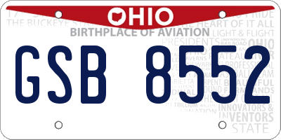 OH license plate GSB8552