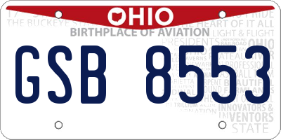 OH license plate GSB8553