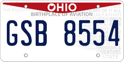 OH license plate GSB8554