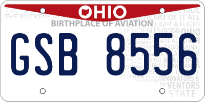 OH license plate GSB8556