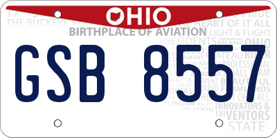 OH license plate GSB8557