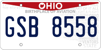 OH license plate GSB8558