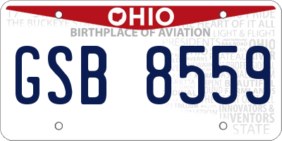 OH license plate GSB8559