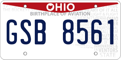 OH license plate GSB8561