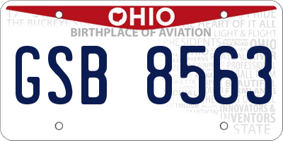 OH license plate GSB8563