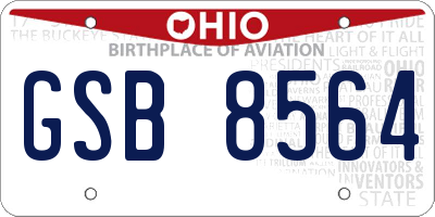 OH license plate GSB8564