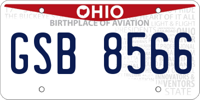 OH license plate GSB8566