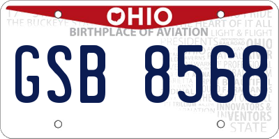 OH license plate GSB8568