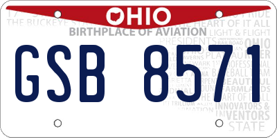 OH license plate GSB8571