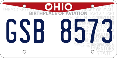 OH license plate GSB8573