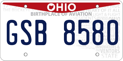 OH license plate GSB8580