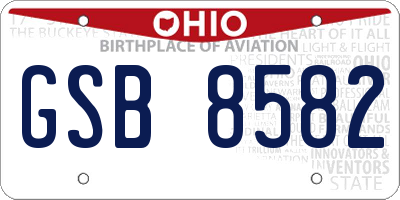 OH license plate GSB8582