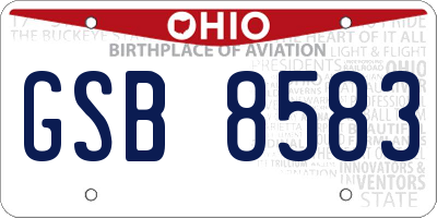 OH license plate GSB8583