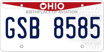 OH license plate GSB8585