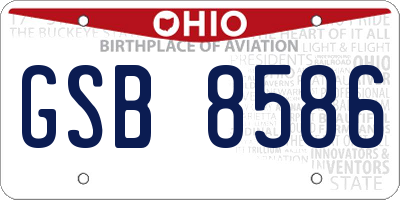 OH license plate GSB8586