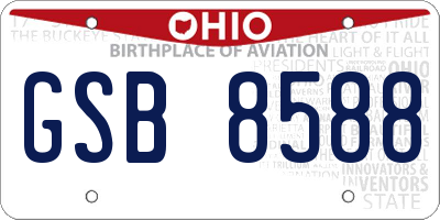 OH license plate GSB8588