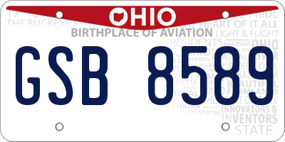 OH license plate GSB8589