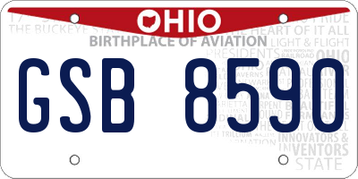 OH license plate GSB8590