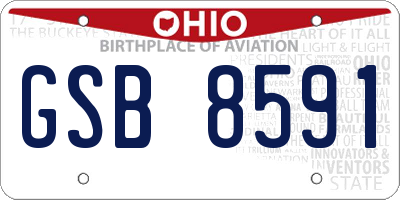 OH license plate GSB8591